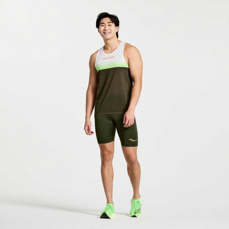 White / Black Saucony Elite Men's Singlet | ISRAEL HGYNML