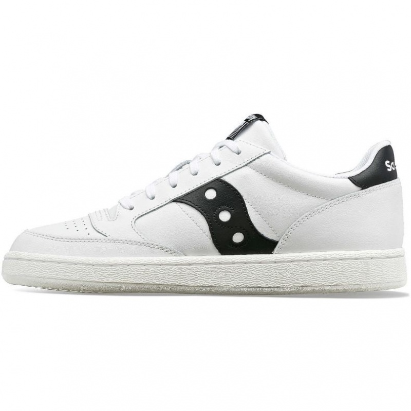 White / Black Saucony Jazz Court PU Men's Sneakers | ISRAEL HXJZSO