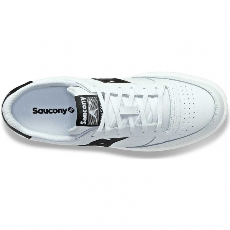 White / Black Saucony Jazz Court PU Men's Sneakers | ISRAEL HXJZSO