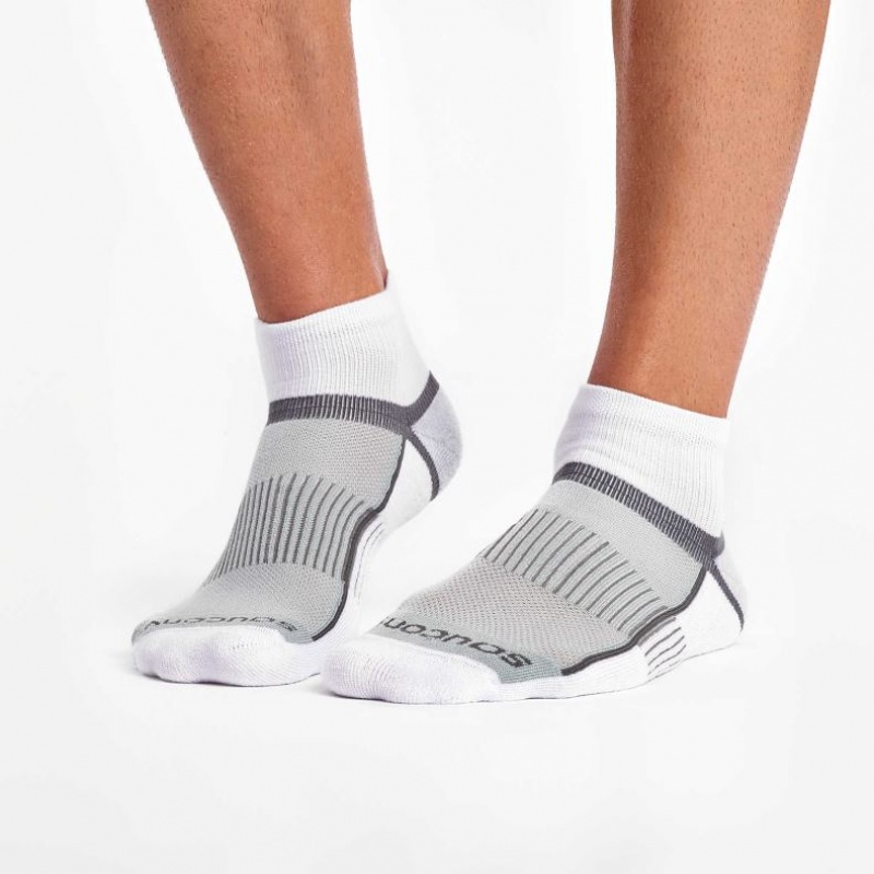 White / Grey Saucony Inferno Quarter 3-Pack Women's Socks | ISRAEL ETQFPX