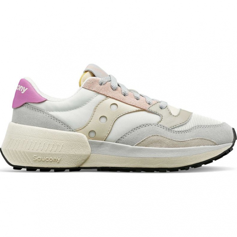 White / Grey / Rose Saucony Jazz NXT Women\'s Sneakers | ISRAEL UHRKWC