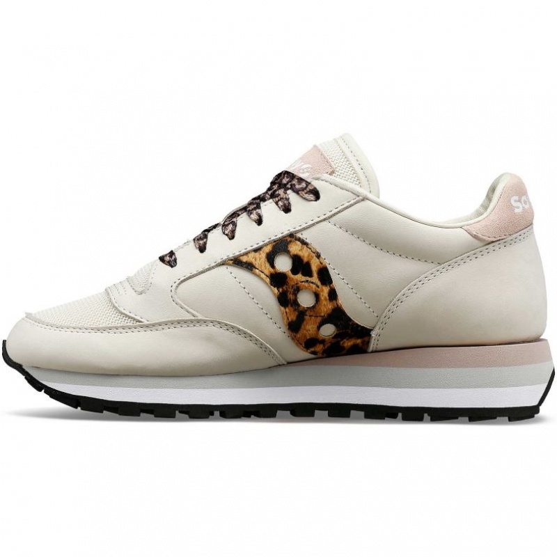 White / Leopard Saucony Jazz Triple Women's Sneakers | ISRAEL TDXPSH