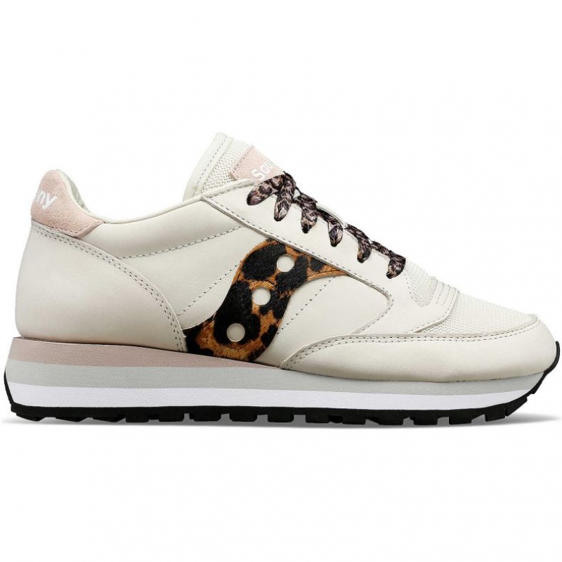 White / Leopard Saucony Jazz Triple Women\'s Sneakers | ISRAEL TDXPSH