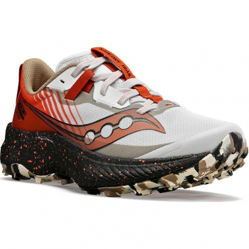 White / Red Saucony Endorphin Edge Women's Trail Running Shoes | ISRAEL TZOGBU