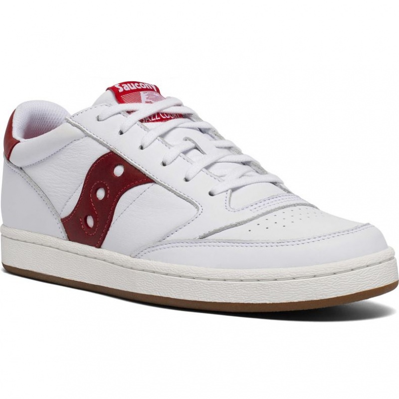 White / Red Saucony Jazz Court Men's Sneakers | ISRAEL LRKDPT