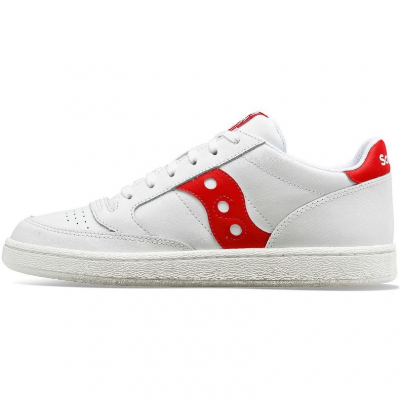 White / Red Saucony Jazz Court PU Men's Sneakers | ISRAEL LJZGXT