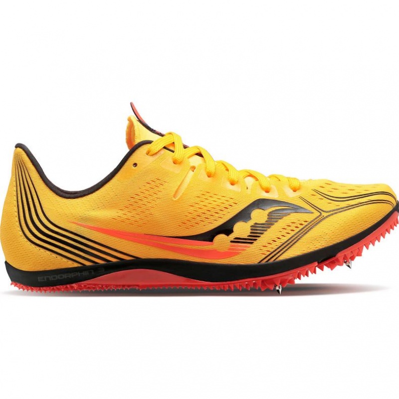 Yellow Saucony Endorphin 3 Men\'s Spikes | ISRAEL YOKEUQ