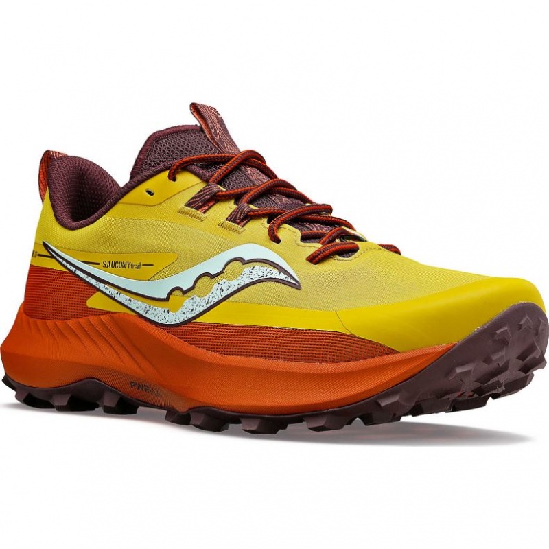 Yellow Saucony Peregrine 13 Women's Trail Running Shoes | ISRAEL QXJBPS