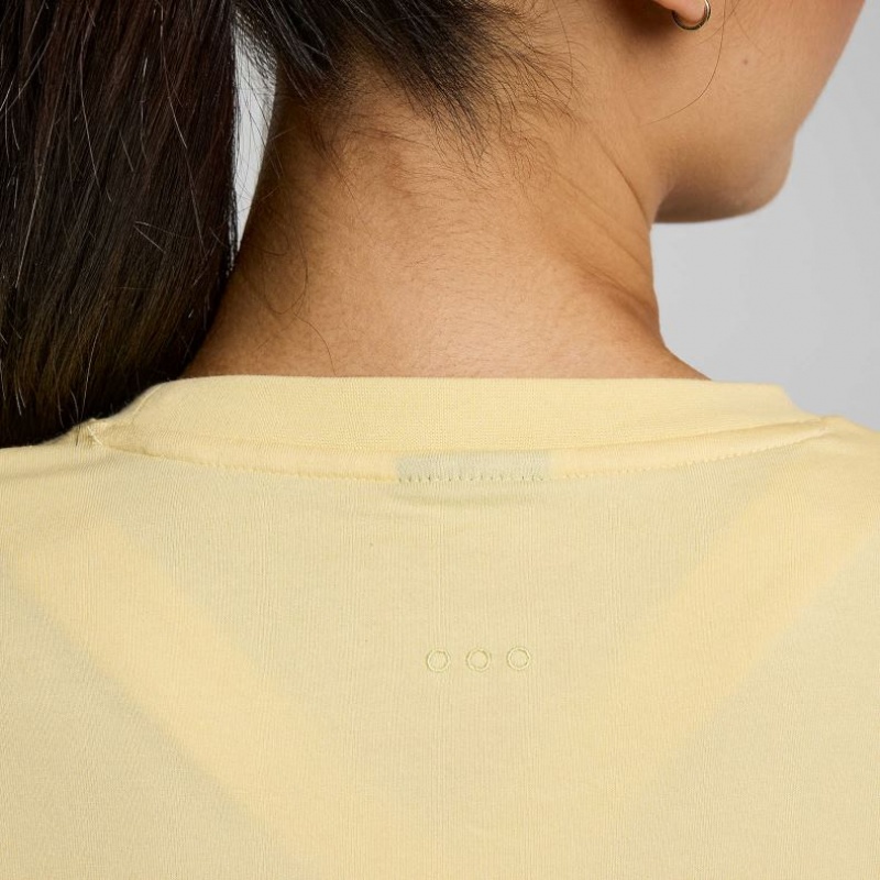 Yellow Saucony Recovery Boxy Women's T-Shirt | ISRAEL IEQZGM