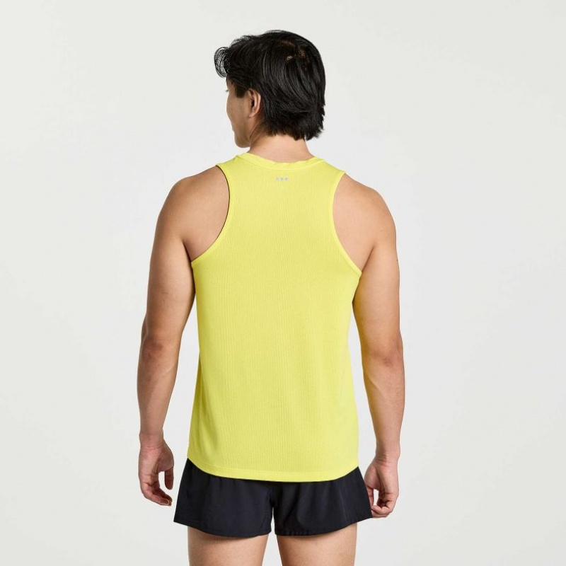 Yellow Saucony Stopwatch Men's Singlet | ISRAEL NICKVS