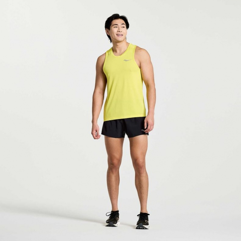 Yellow Saucony Stopwatch Men's Singlet | ISRAEL NICKVS