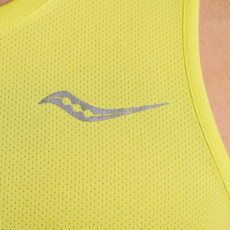 Yellow Saucony Stopwatch Men's Singlet | ISRAEL NICKVS