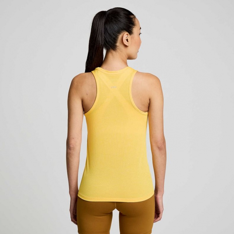 Yellow Saucony Stopwatch Women's Singlet | ISRAEL PHGTYN