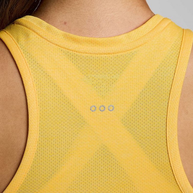 Yellow Saucony Stopwatch Women's Singlet | ISRAEL PHGTYN